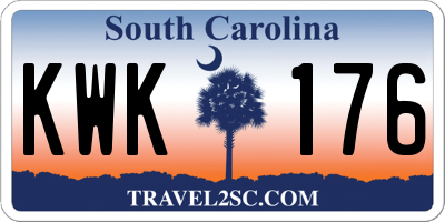 SC license plate KWK176
