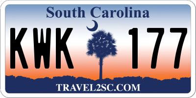 SC license plate KWK177