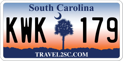 SC license plate KWK179
