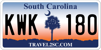 SC license plate KWK180