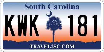 SC license plate KWK181