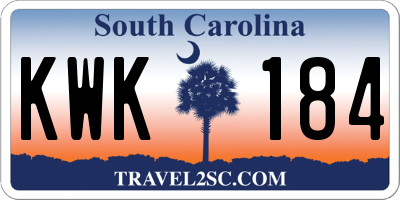 SC license plate KWK184