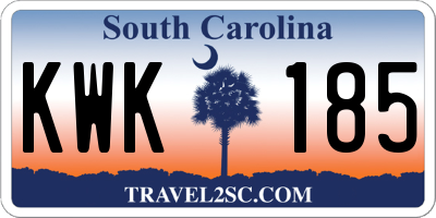 SC license plate KWK185