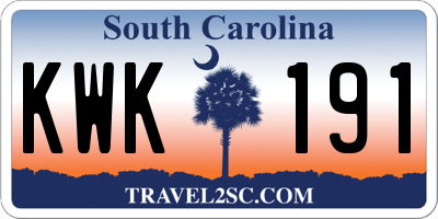 SC license plate KWK191
