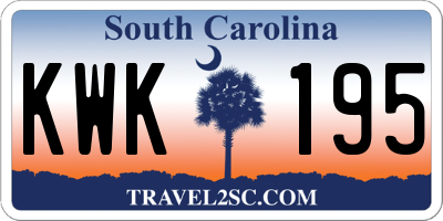 SC license plate KWK195