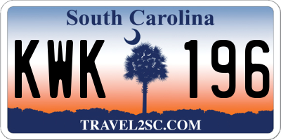 SC license plate KWK196