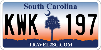 SC license plate KWK197