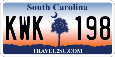 SC license plate KWK198