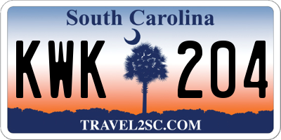 SC license plate KWK204