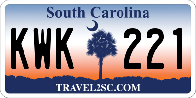 SC license plate KWK221