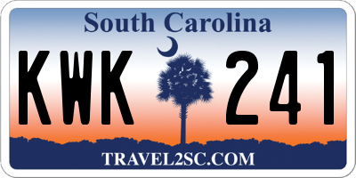 SC license plate KWK241