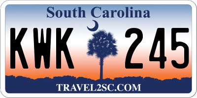 SC license plate KWK245