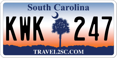 SC license plate KWK247