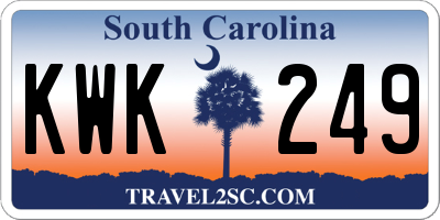 SC license plate KWK249