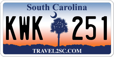 SC license plate KWK251