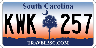 SC license plate KWK257