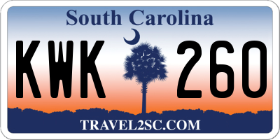 SC license plate KWK260