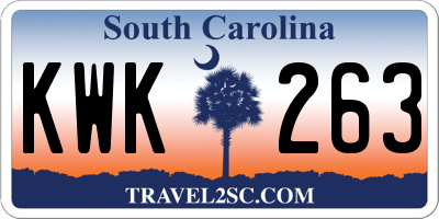 SC license plate KWK263
