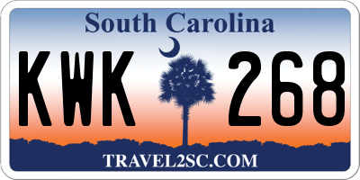 SC license plate KWK268