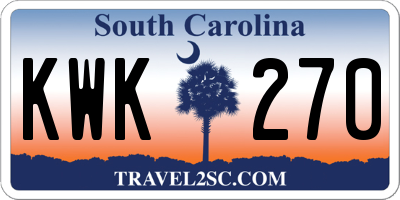 SC license plate KWK270