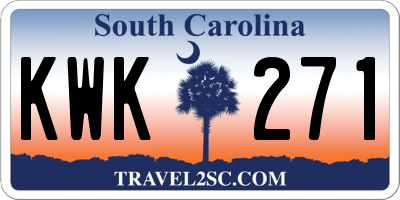 SC license plate KWK271
