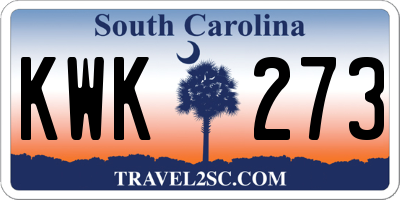 SC license plate KWK273