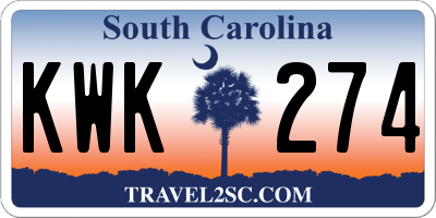 SC license plate KWK274
