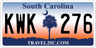 SC license plate KWK276