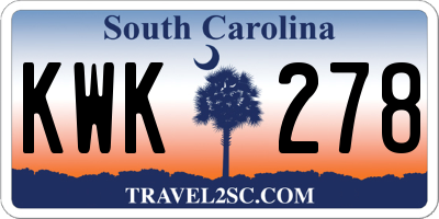 SC license plate KWK278