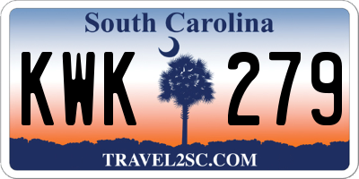 SC license plate KWK279