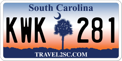 SC license plate KWK281