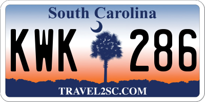 SC license plate KWK286
