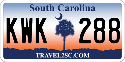 SC license plate KWK288