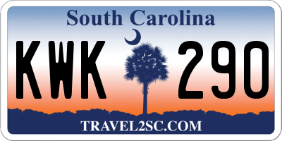 SC license plate KWK290