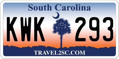 SC license plate KWK293