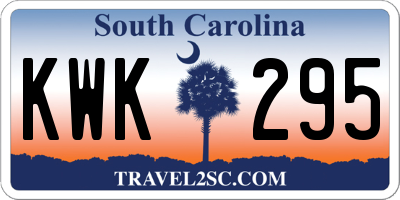 SC license plate KWK295