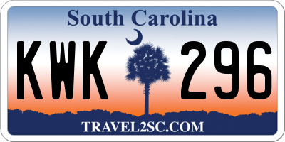 SC license plate KWK296