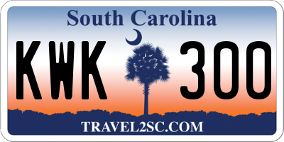 SC license plate KWK300