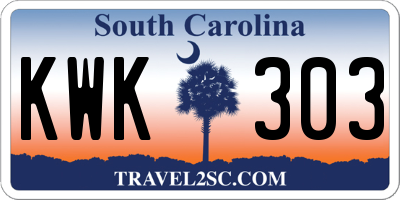 SC license plate KWK303