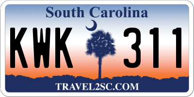 SC license plate KWK311