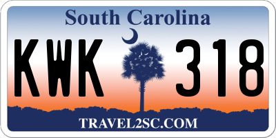 SC license plate KWK318