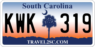 SC license plate KWK319