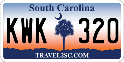 SC license plate KWK320