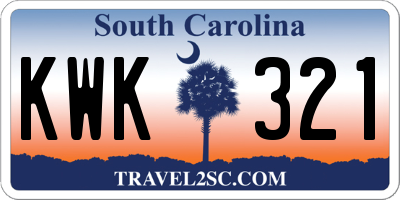 SC license plate KWK321