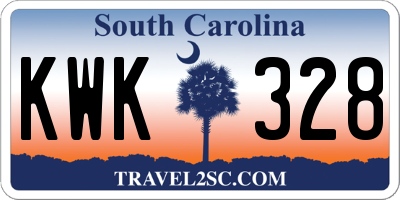 SC license plate KWK328