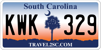 SC license plate KWK329