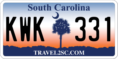 SC license plate KWK331