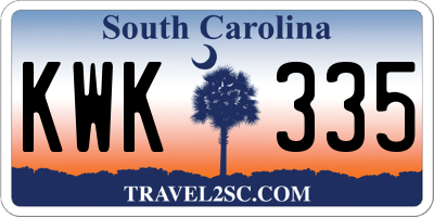 SC license plate KWK335
