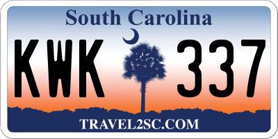 SC license plate KWK337