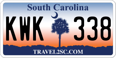 SC license plate KWK338